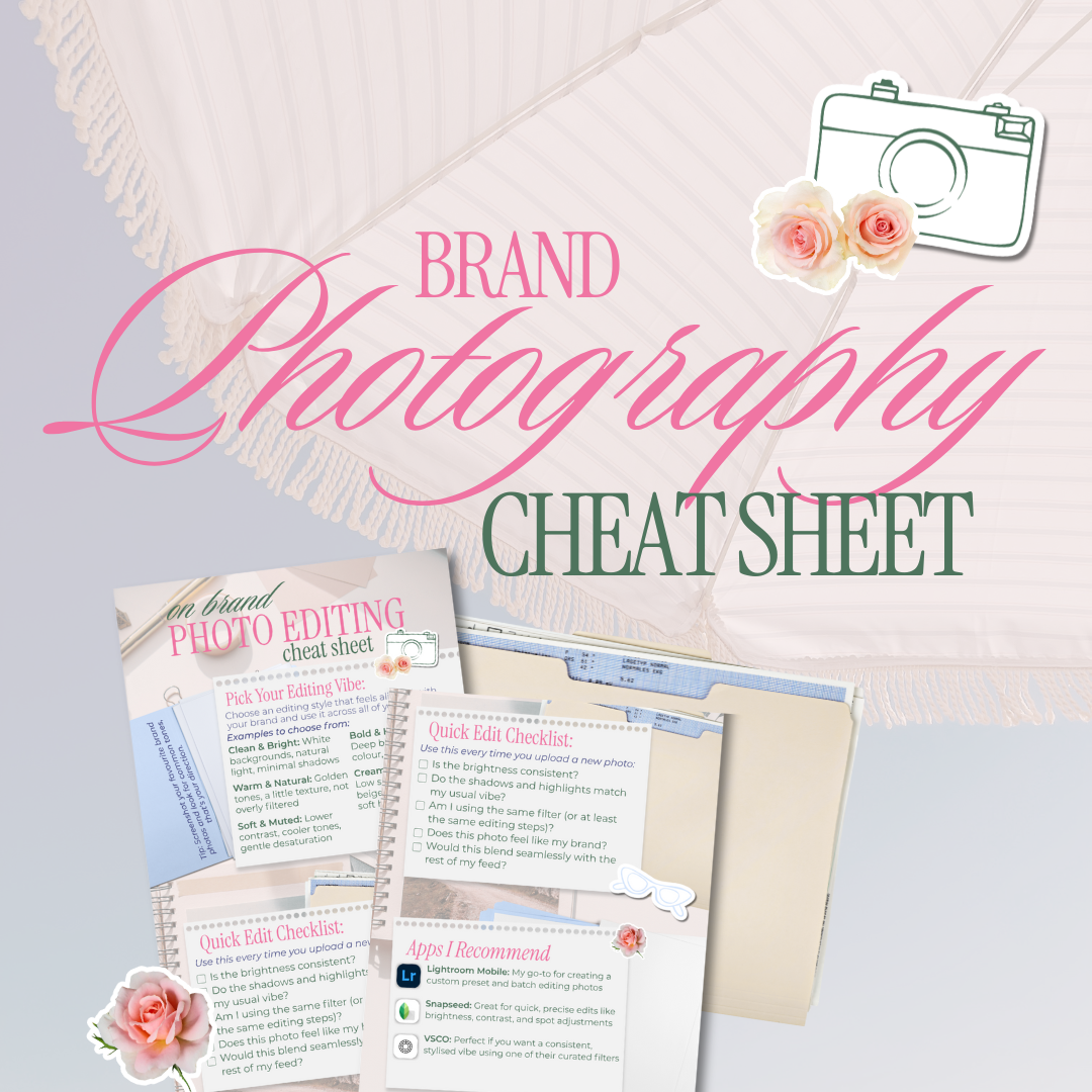 On Brand Photo Editing Cheat Sheet